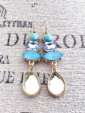 Mixed Stone Drop Earrings